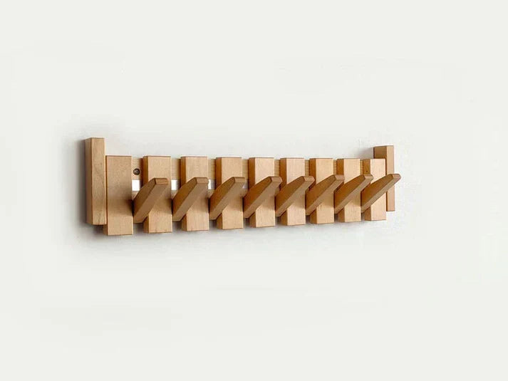 Hölzernes Klavierzugregal mit Mehreren Haken – Stilvolle Garderobe für Mäntel und Hüte, Platzsparendes Design aus Holz 6