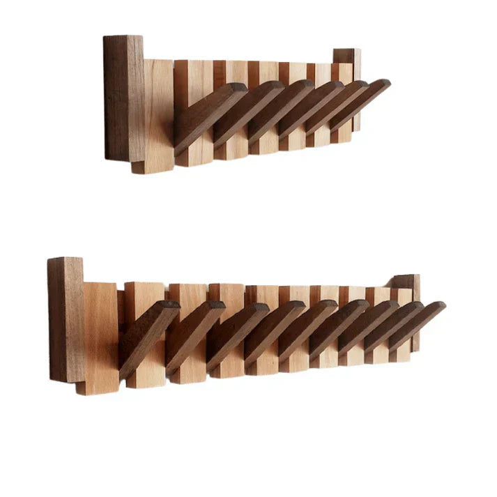 Hölzernes Klavierzugregal mit Mehreren Haken – Stilvolle Garderobe für Mäntel und Hüte, Platzsparendes Design aus Holz 8