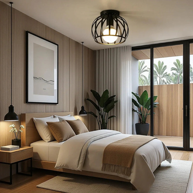 Industrial Ceiling Light - Black Vintage Metal Hanging Light for Modern Home Decor 1