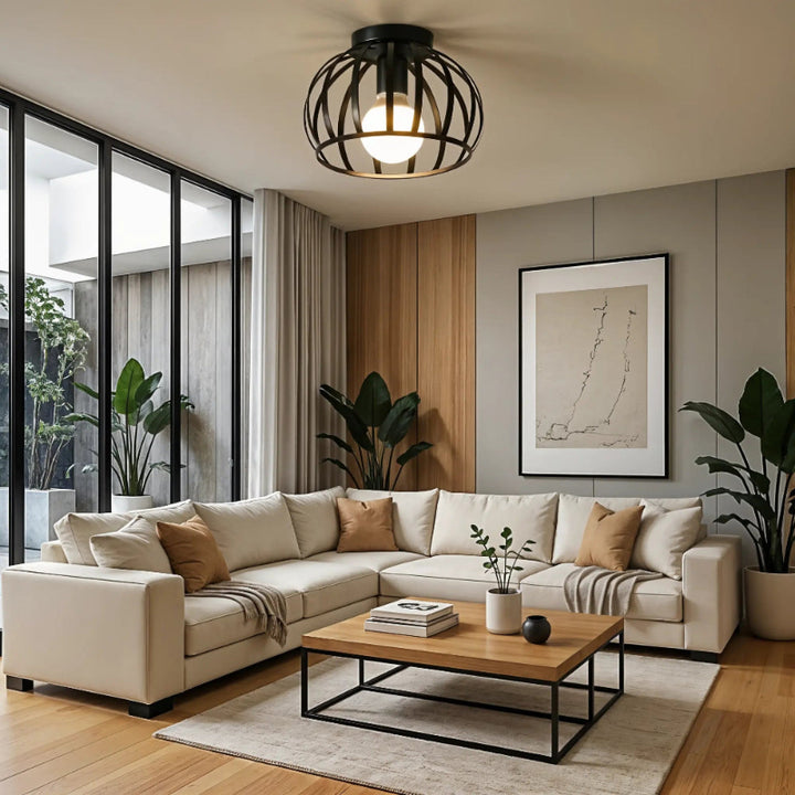 Industrial Ceiling Light - Black Vintage Metal Hanging Light for Modern Home Decor 2