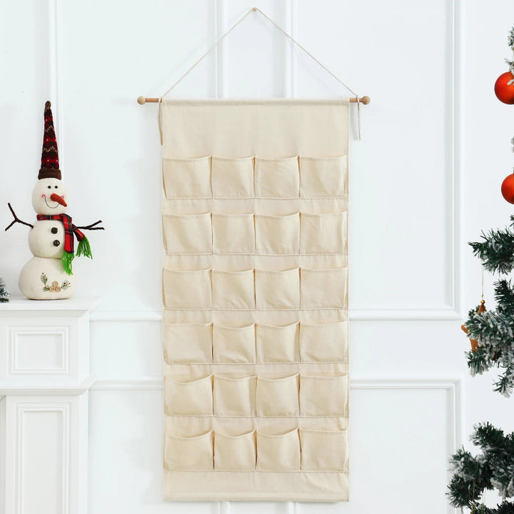 Kids' Advent Calendar Wall Hanging for Christmas Countdown with 24 Pockets for Daily Surprises 0