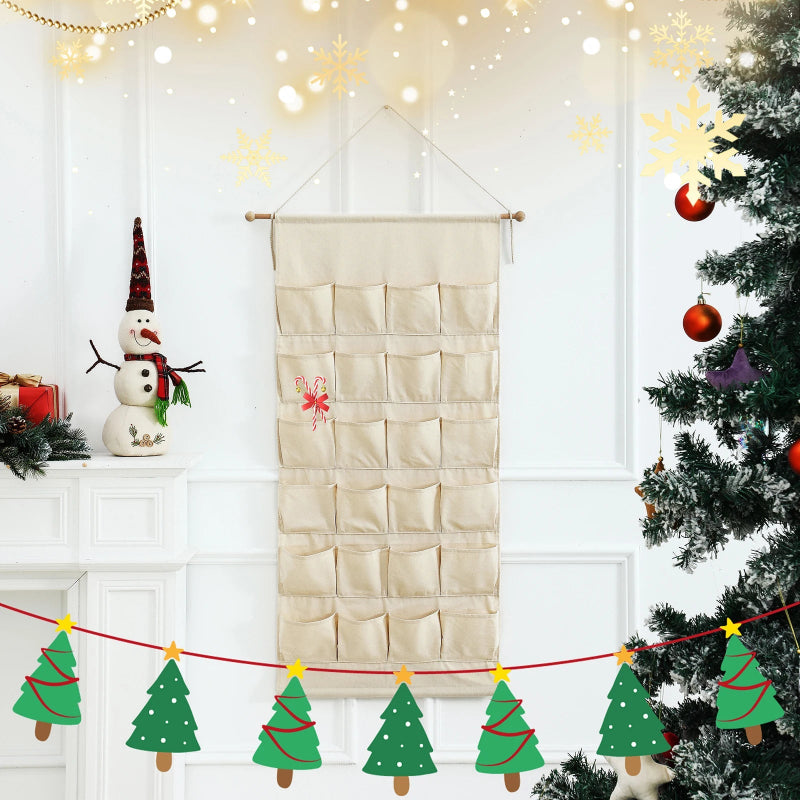 Kids' Advent Calendar Wall Hanging for Christmas Countdown with 24 Pockets for Daily Surprises 3