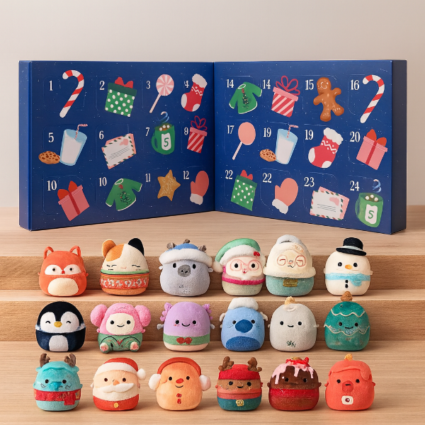 Kids' Advent Calendar with 24 Mini Plush Toys for Christmas Countdown 0