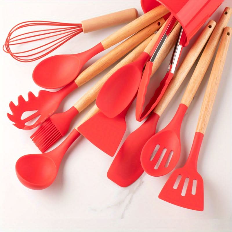 Kitchen Utensil Set - 12 Piece Silicone Cooking Tools 11
