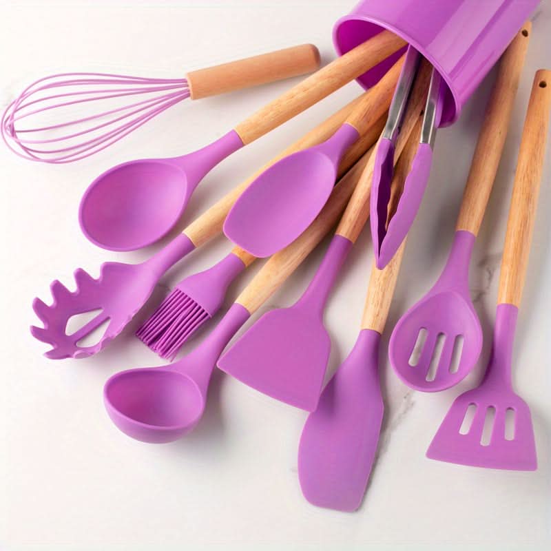 Kitchen Utensil Set - 12 Piece Silicone Cooking Tools 12