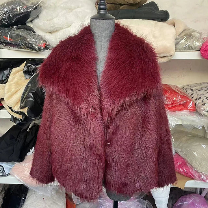 Kurze Damenjacke aus Kunstpelz für Herbst und Winter – Elegante Jacke für kühle Tage, Maschinenwaschbar, Bequeme Passform 10