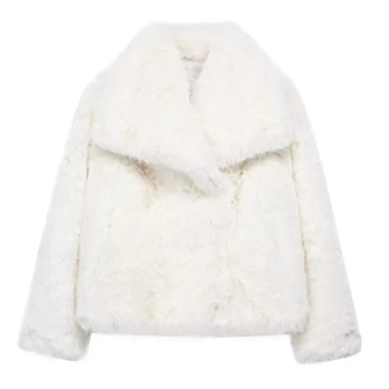 Kurze Damenjacke aus Kunstpelz für Herbst und Winter – Elegante Jacke für kühle Tage, Maschinenwaschbar, Bequeme Passform 5