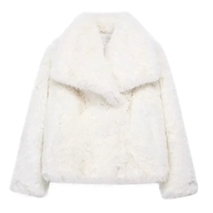 Kurze Damenjacke aus Kunstpelz für Herbst und Winter – Elegante Jacke für kühle Tage, Maschinenwaschbar, Bequeme Passform 5