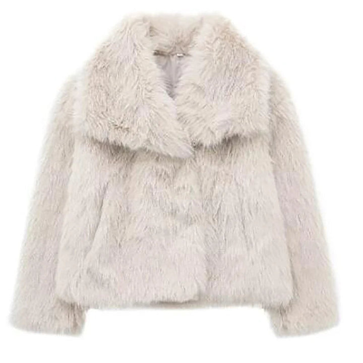 Kurze Damenjacke aus Kunstpelz für Herbst und Winter – Elegante Jacke für kühle Tage, Maschinenwaschbar, Bequeme Passform 6