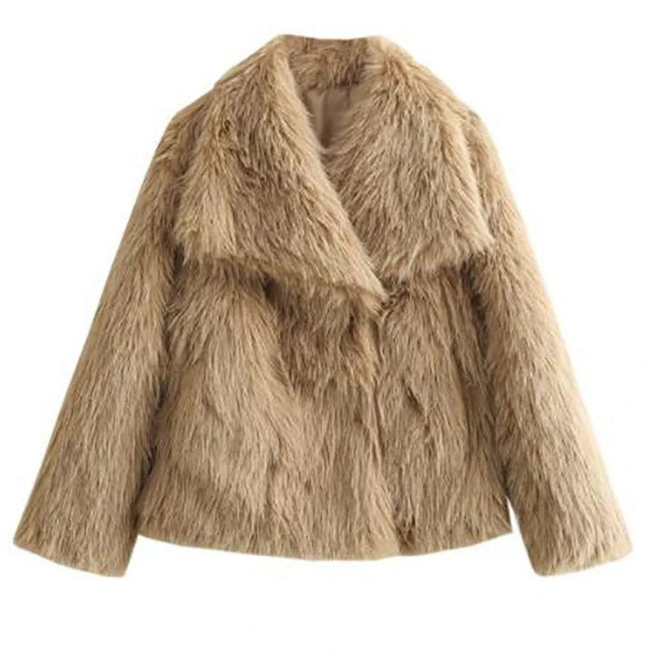 Kurze Damenjacke aus Kunstpelz für Herbst und Winter – Elegante Jacke für kühle Tage, Maschinenwaschbar, Bequeme Passform 8