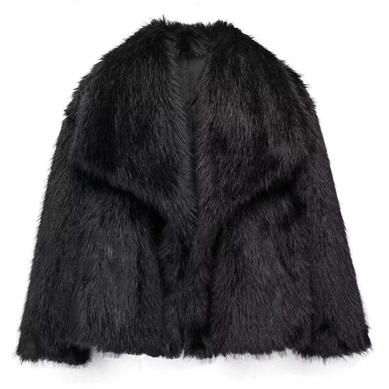 Kurze Damenjacke aus Kunstpelz für Herbst und Winter – Elegante Jacke für kühle Tage, Maschinenwaschbar, Bequeme Passform 9
