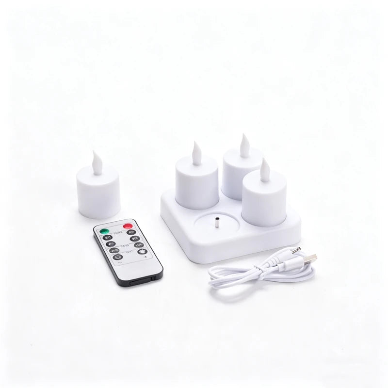 LED Flameless Tea Light Candles Set for Home Decor - Rechargeable, Safe Ambiance, Perfect for Weddings and Parties 5