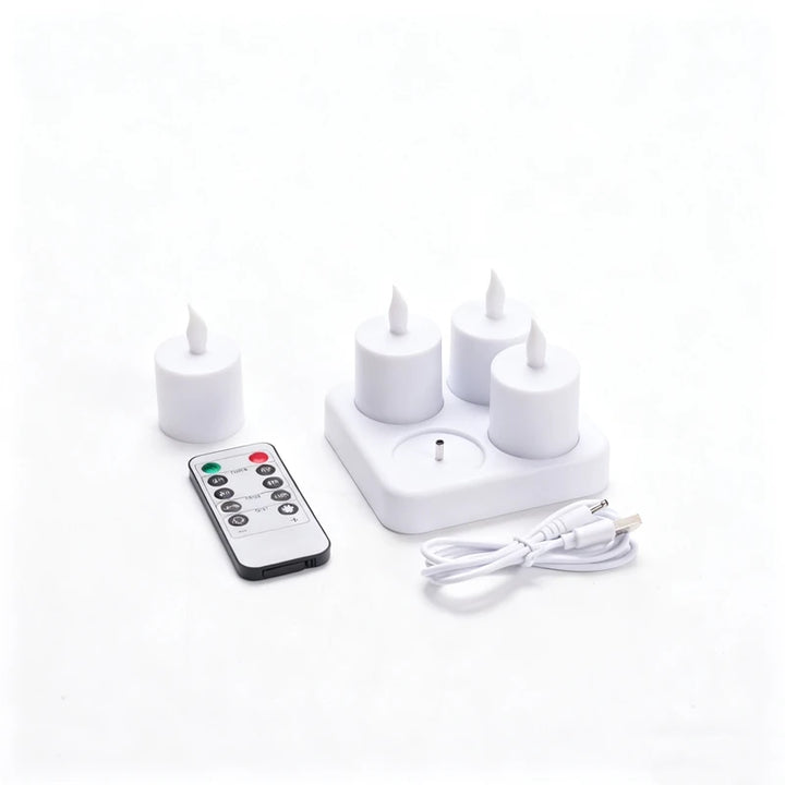 LED Flameless Tea Light Candles Set for Home Decor - Rechargeable, Safe Ambiance, Perfect for Weddings and Parties 5