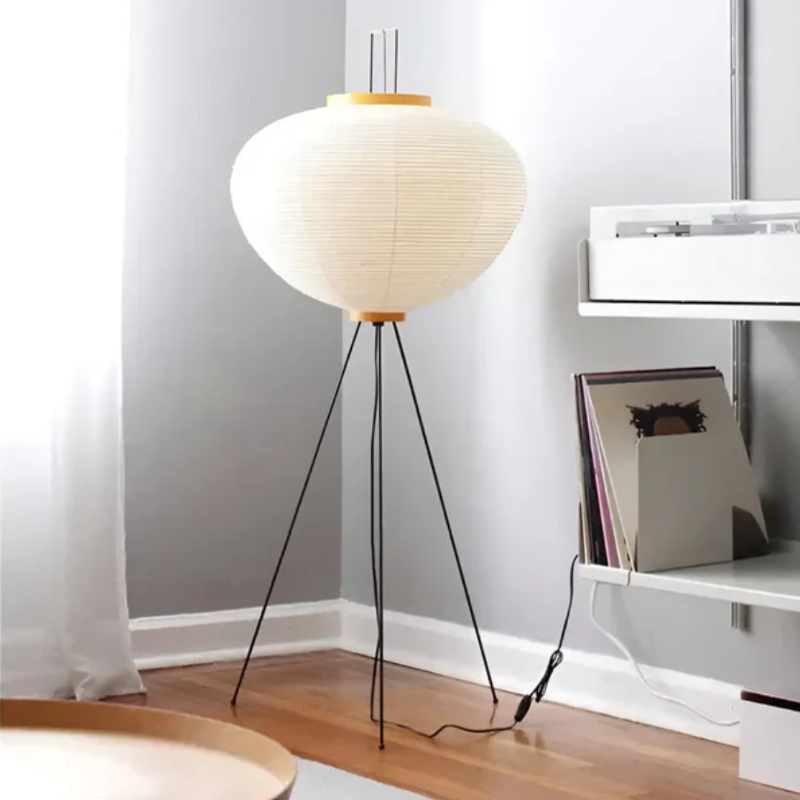 LED Stehlampe aus Reispapier – 150 cm hohe Stehleuchte für Wohnzimmer und Schlafzimmer in Naturweiß 0