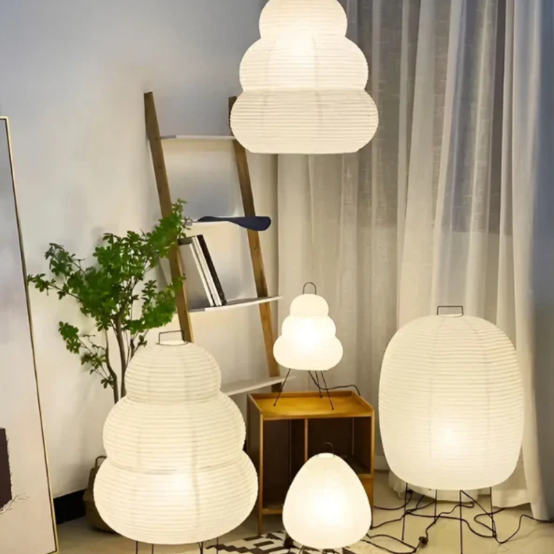 LED Stehlampe aus Reispapier – 150 cm hohe Stehleuchte für Wohnzimmer und Schlafzimmer in Naturweiß 4
