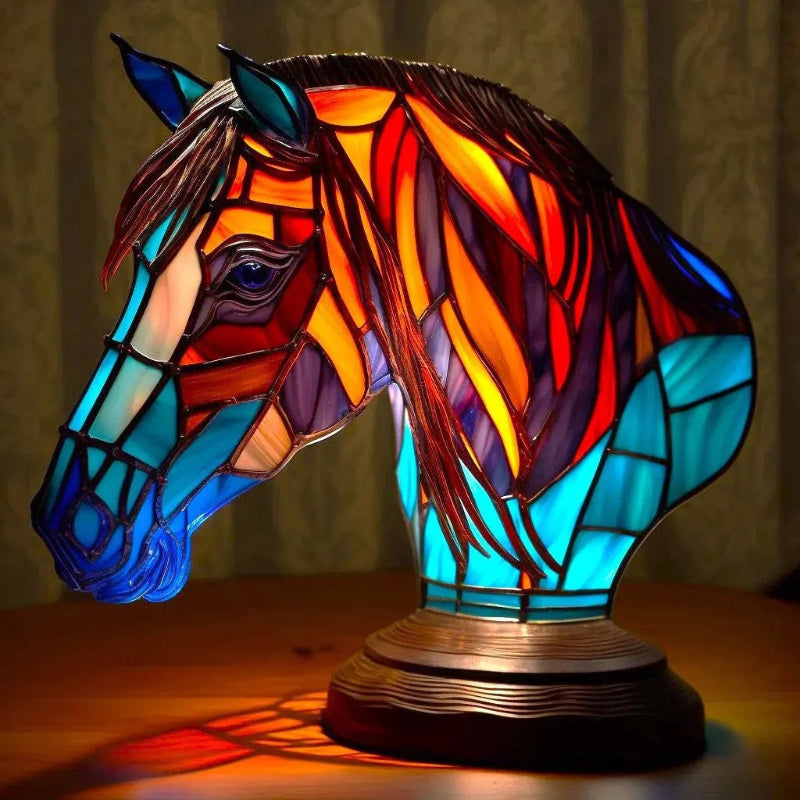 Magische Tischlampe aus Buntglas – Kompakte Nachttischlampe für Stilvolles Ambiente, 17 x 17 cm, Modernes Design, Entspannendes Licht 0