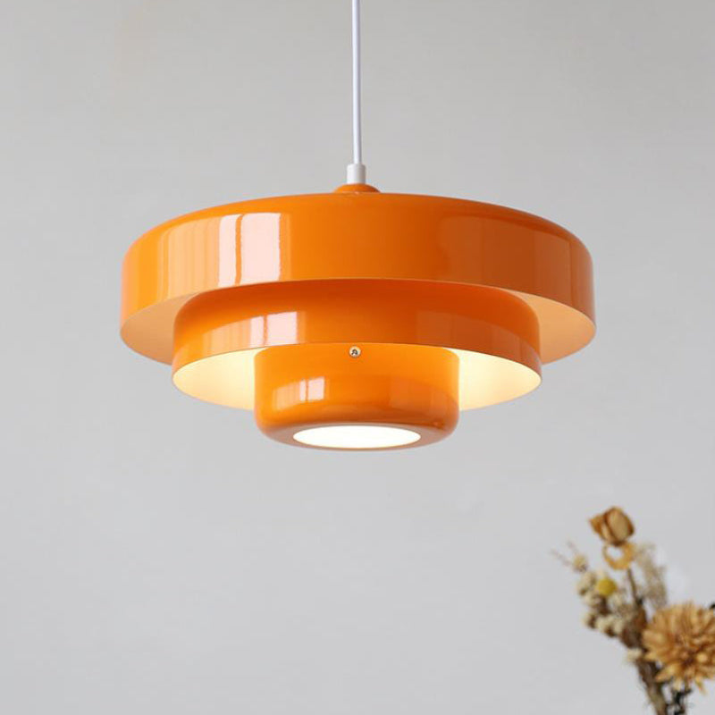 Mehrschichtige Pendelleuchte in Grün und Orange – Elegante Hängelampe für Schlafzimmer und Wohnzimmer 1