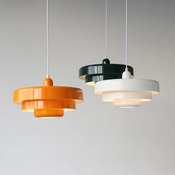Mehrschichtige Pendelleuchte in Grün und Orange – Elegante Hängelampe für Schlafzimmer und Wohnzimmer 2