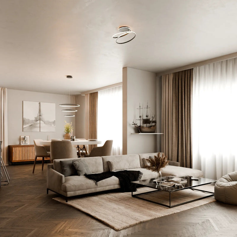 Modern LED Ceiling Light Fixture - Adjustable Color Temperature & Dimming Ceiling Lamp for Elegant Spaces 7