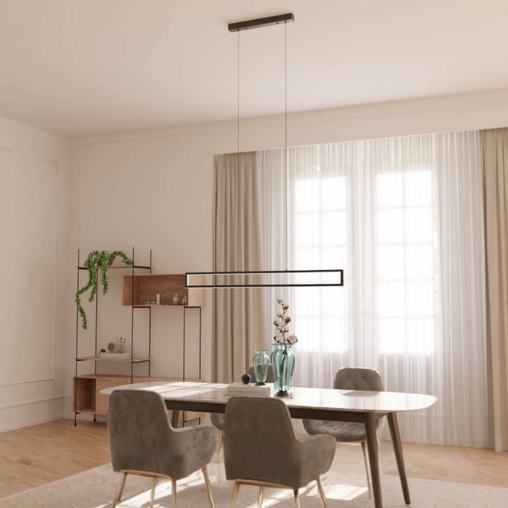 Moderne Rechteckige LED-Pendelleuchte für Wohn- und Essbereiche