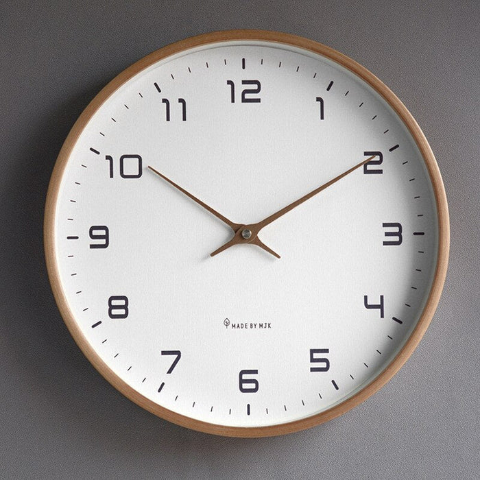 Moderne Holzwanduhr aus Massivholz in Braun und Creme – Große Wanduhren 25x25 cm und 30x30 cm für jedes Zuhause 0