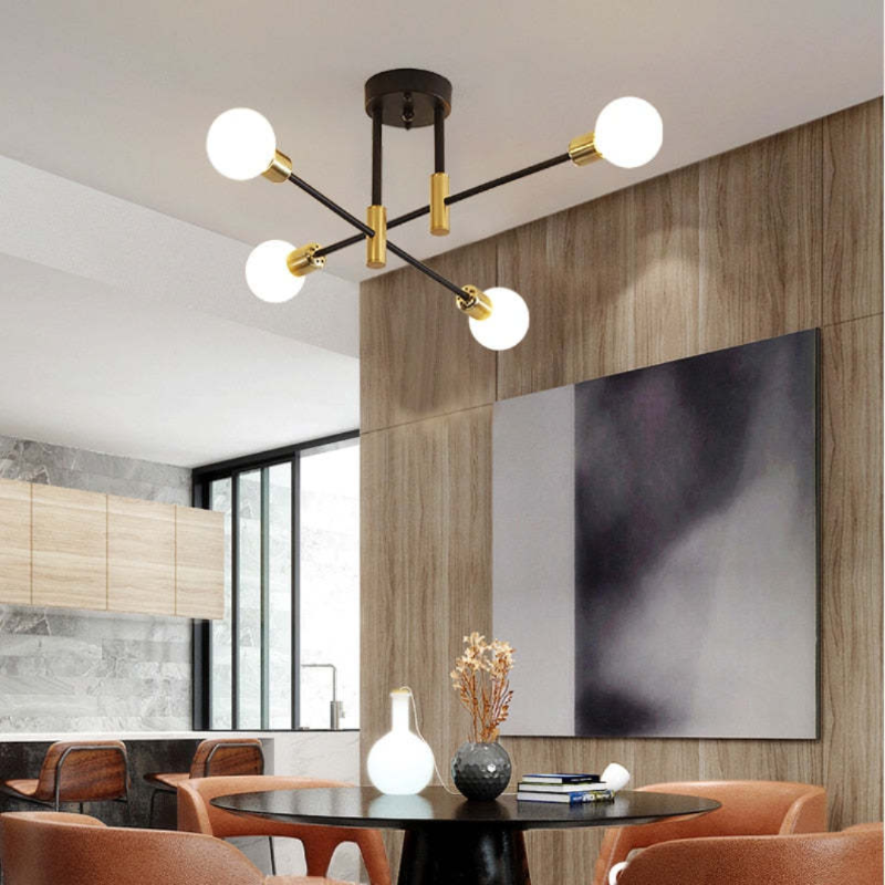 Moderne LED-Deckenleuchte Schwarz und Gold für Wohnzimmer und Schlafzimmer – Warmweiße Beleuchtung 15-20 m² 0