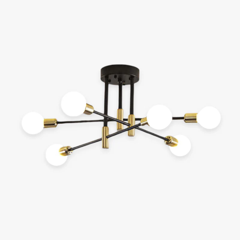 Moderne LED-Deckenleuchte Schwarz und Gold für Wohnzimmer und Schlafzimmer – Warmweiße Beleuchtung 15-20 m² 1