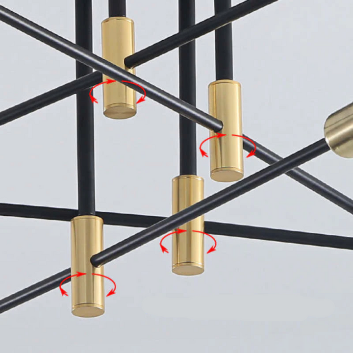 Moderne LED-Deckenleuchte Schwarz und Gold für Wohnzimmer und Schlafzimmer – Warmweiße Beleuchtung 15-20 m² 2
