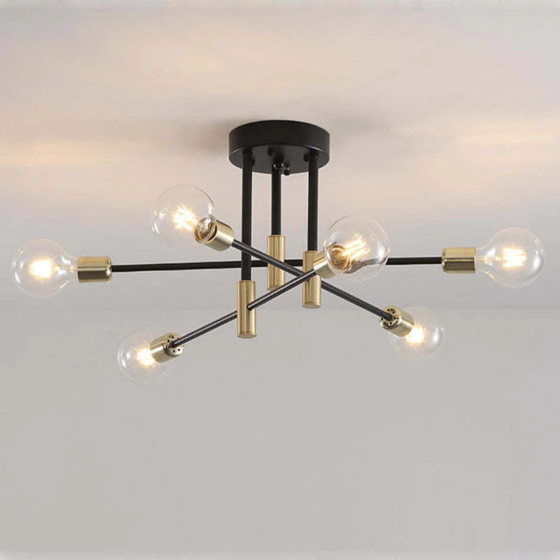 Moderne LED-Deckenleuchte Schwarz und Gold für Wohnzimmer und Schlafzimmer – Warmweiße Beleuchtung 15-20 m² 4