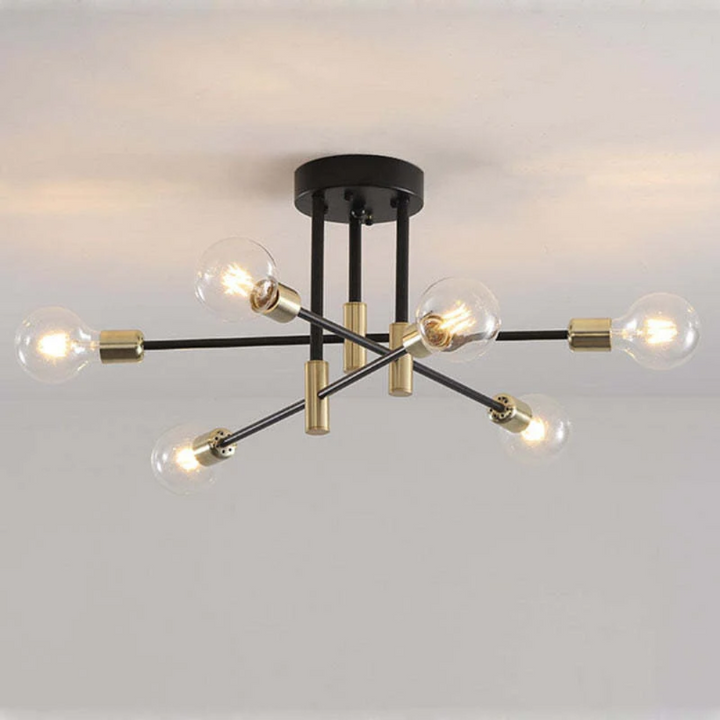 Moderne LED-Deckenleuchte Schwarz und Gold für Wohnzimmer und Schlafzimmer – Warmweiße Beleuchtung 15-20 m² 4