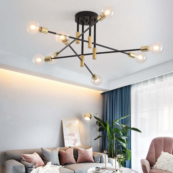 Moderne LED-Deckenleuchte Schwarz und Gold für Wohnzimmer und Schlafzimmer – Warmweiße Beleuchtung 15-20 m² 6