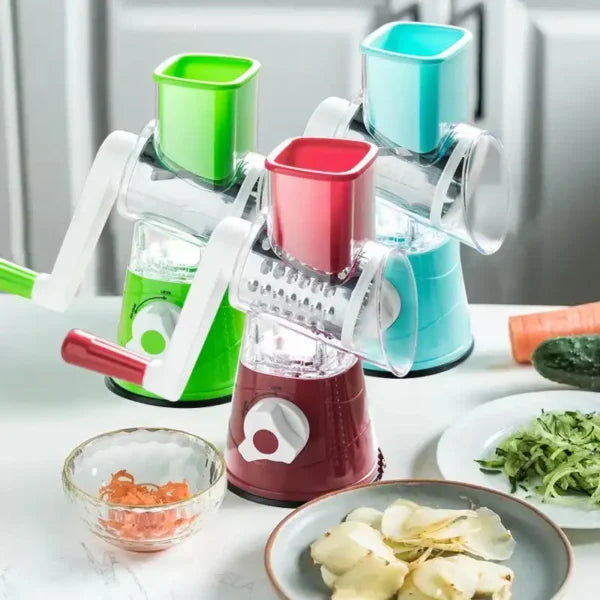Multifunktionsmandoline für Gemüse mit Ergonomischem Design, Sicherheitsfunktionen und 3 Austauschbaren Klingen – Schwarz/Silber 2