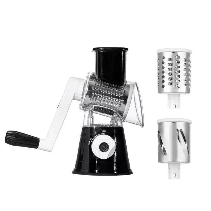 Multifunktionsmandoline für Gemüse mit Ergonomischem Design, Sicherheitsfunktionen und 3 Austauschbaren Klingen – Schwarz/Silber 6