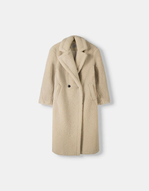 Oversized Teddy Coat for Women – Cozy Winter Outerwear with Double Breasted Closure and Plush Texture 0