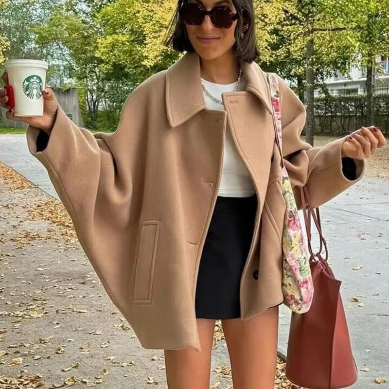 Oversized Winter Coat for Women with Long Sleeves – Cozy Button Front Design for Stylish Warmth 2
