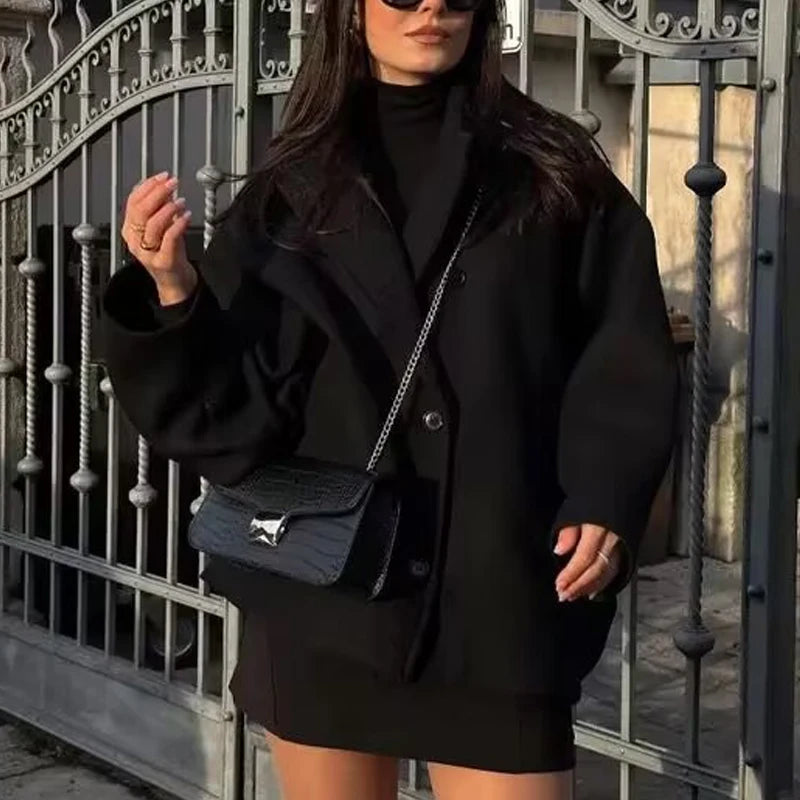 Oversized Winter Coat for Women with Long Sleeves – Cozy Button Front Design for Stylish Warmth 4