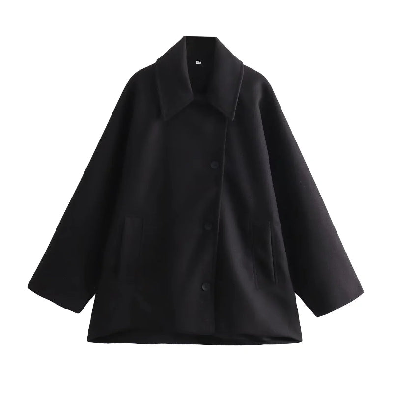Oversized Winter Coat for Women with Long Sleeves – Cozy Button Front Design for Stylish Warmth 7