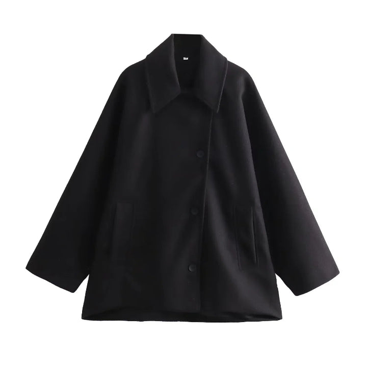 Oversized Winter Coat for Women with Long Sleeves – Cozy Button Front Design for Stylish Warmth 7
