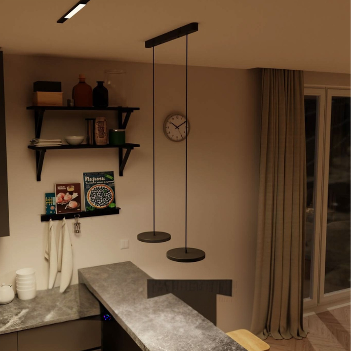 Mehrscheiben-LED-Pendelleuchte mit verstellbarer Aufhängung