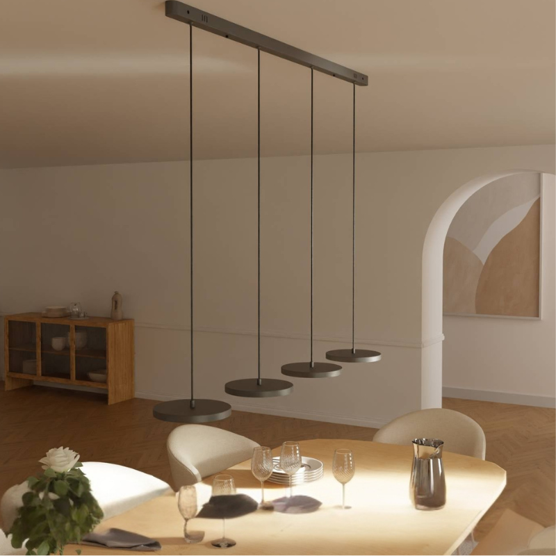 Mehrscheiben-LED-Pendelleuchte mit verstellbarer Aufhängung