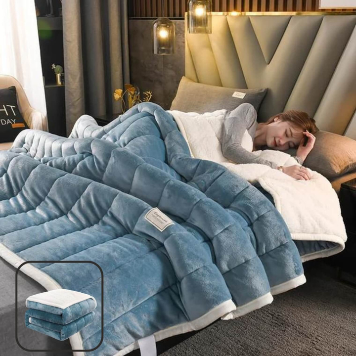 Plüsch-Wolldecke – Gemütliche Decke für Herbst und Winter, ideal für Couch und Bett