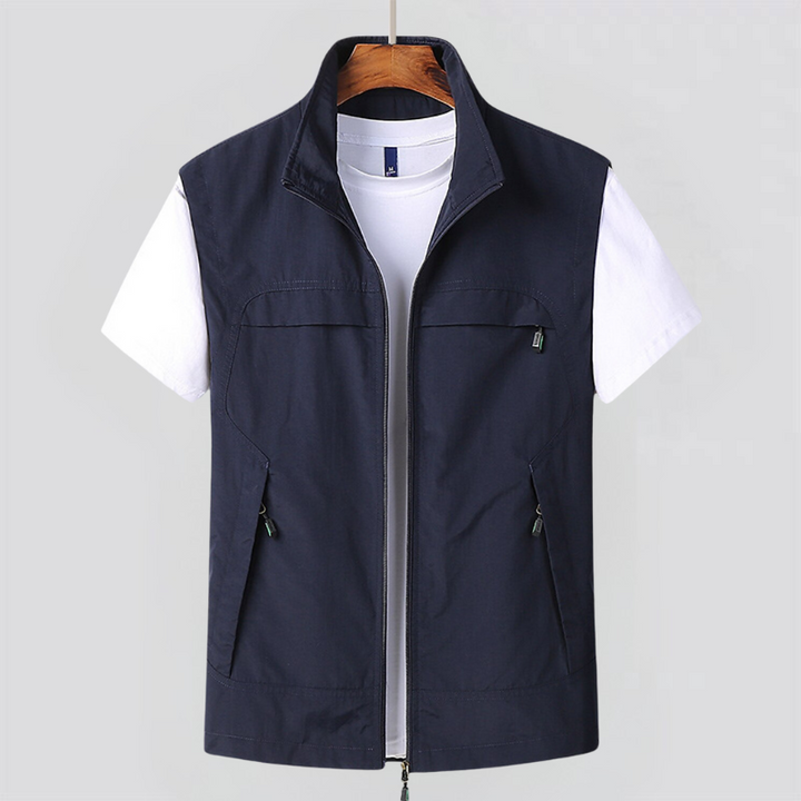 Sneldrogend outdoor-vest voor heren met meerdere zakken – mouwloze vest voor avontuur