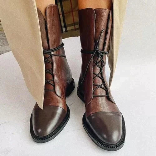 Schwarze Damenstiefel im Vintage-Look mit Anti-Rutsch-Sohle – Elegante und Bequeme Stiefel für Jeden Anlass 0