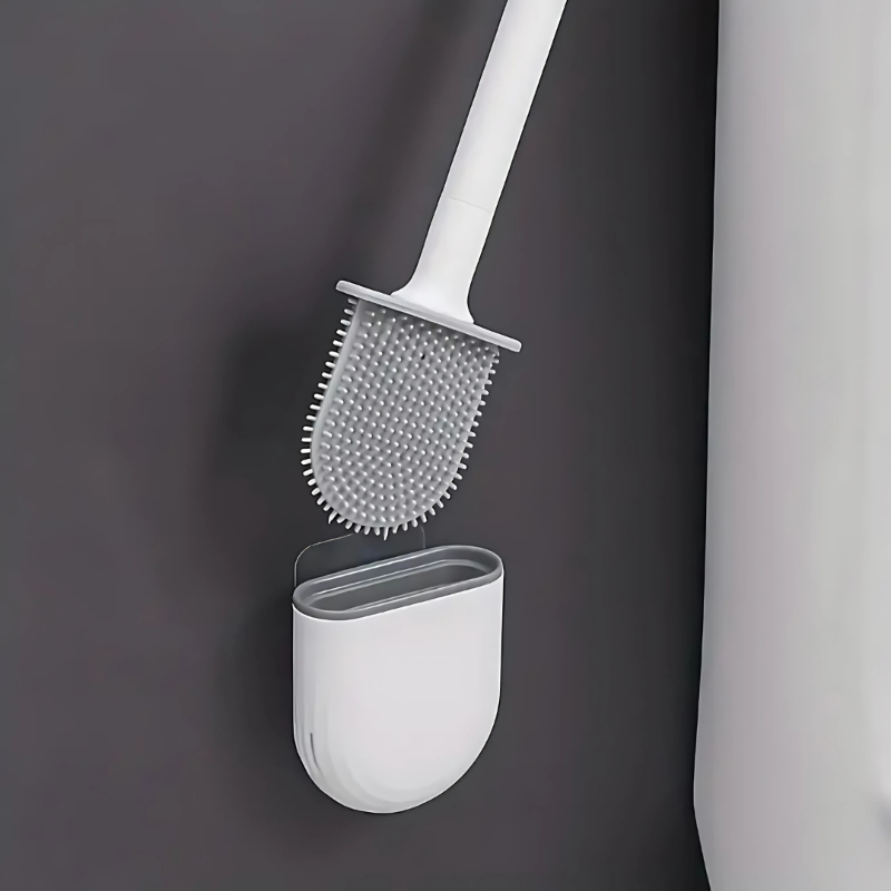 Silikon WC Pinsel mit Wandhalterung – Hygienische Toilettenbürste für mühelose Reinigung und schnelles Trocknen 0