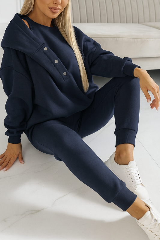 Sportief dames-hoodie-set – sweatshirt voor vrije tijd en sport