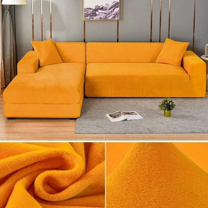 Stretch Velvet Sofa Cover for L-Shaped and Standard Sofas – Elegant Slipcover Couch Protection in Multiple Colors 20
