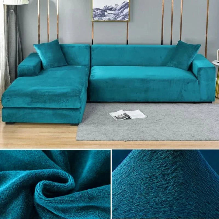 Stretch Velvet Sofa Cover for L-Shaped and Standard Sofas – Elegant Slipcover Couch Protection in Multiple Colors 21