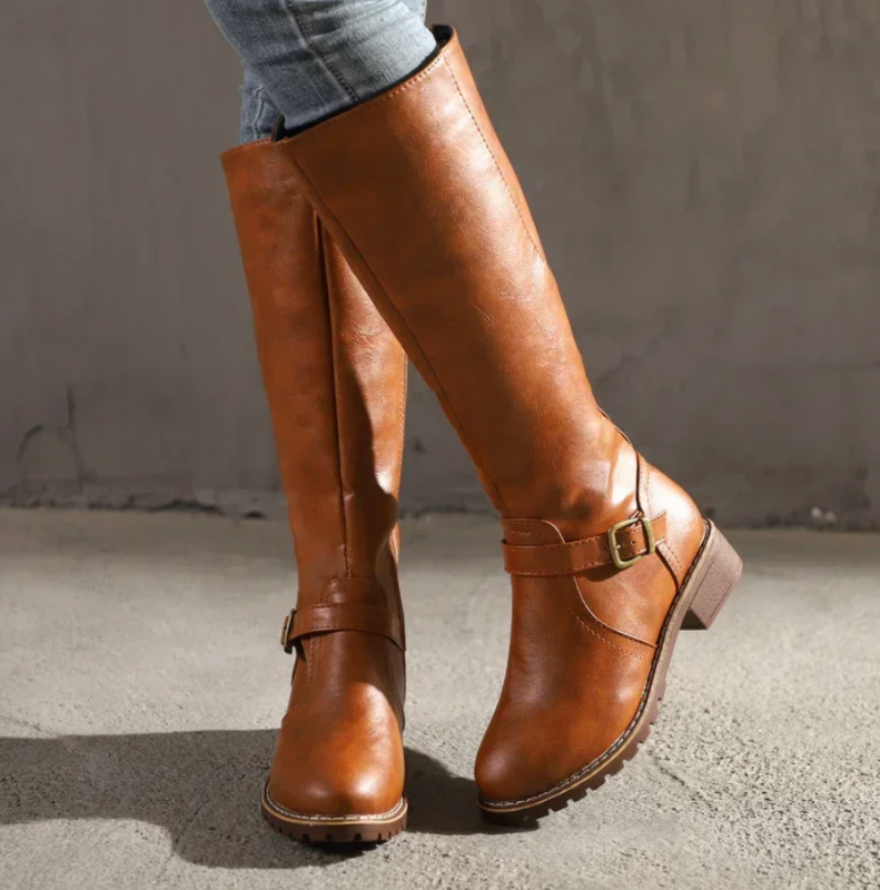 Trendige Damenstiefel Schwarz mit Gel-Sohle – Rutschfeste und Bequeme Stiefel für Alltag und Freizeit 0