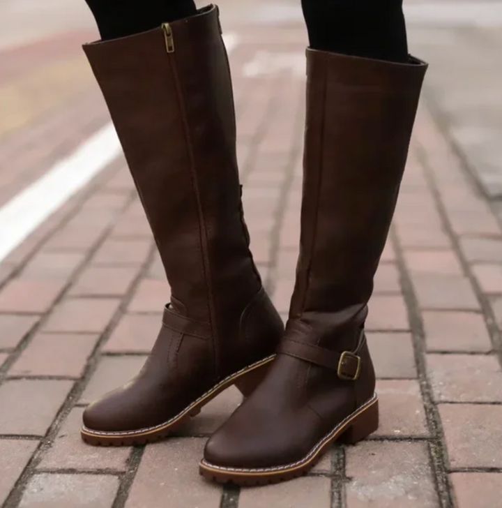 Trendige Damenstiefel Schwarz mit Gel-Sohle – Rutschfeste und Bequeme Stiefel für Alltag und Freizeit 3