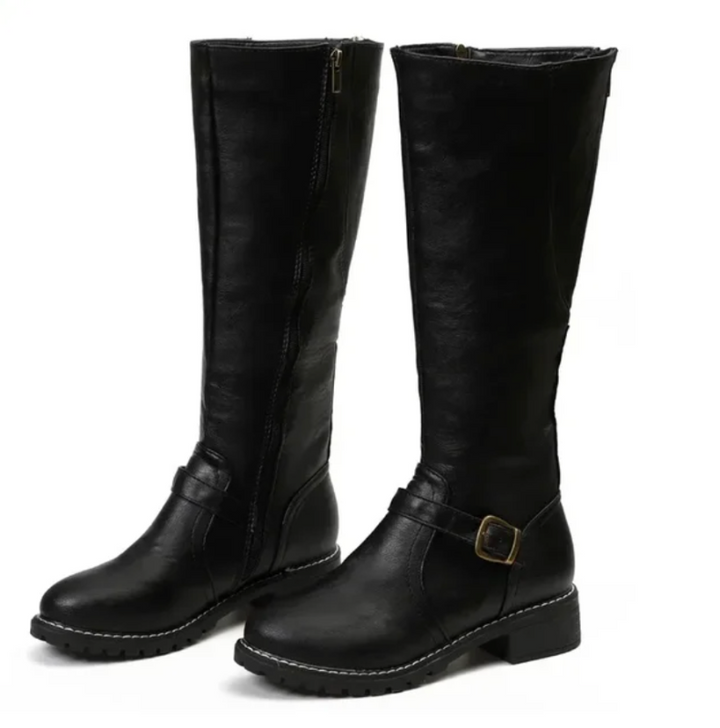 Trendige Damenstiefel Schwarz mit Gel-Sohle – Rutschfeste und Bequeme Stiefel für Alltag und Freizeit 4